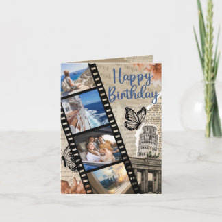 De Remerciements Carte d'anniversaire Collage Vintage