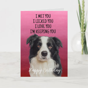 De Remerciements Carte d'anniversaire Collie à la frontière personn