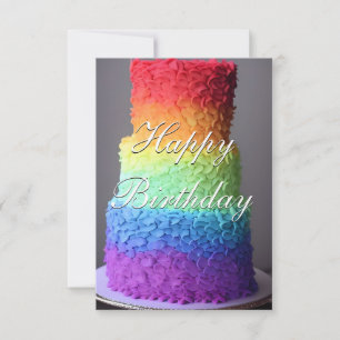 De Remerciements Carte d'anniversaire colorée Rainbow Cake