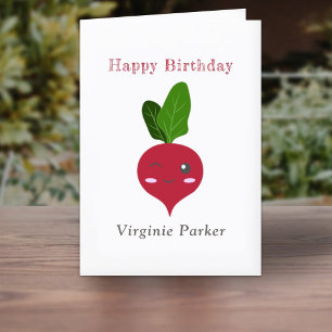 De Remerciements Carte d'anniversaire Cute Radish