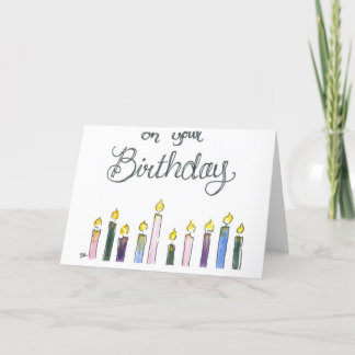 De Remerciements Carte d'anniversaire d'aquarelle