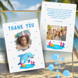 De Remerciements Carte d'anniversaire Dauphin Animaux Marins 2 Phot