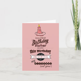 De Remerciements Carte d'anniversaire drôle et sarcastique - SISTER