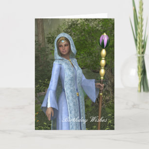 De Remerciements Carte d'anniversaire Elven Maiden en bleu