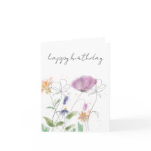 Carte d'anniversaire | Floral Aquarelle