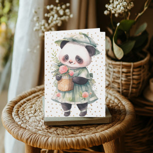 De Remerciements Carte d'anniversaire Floral Panda