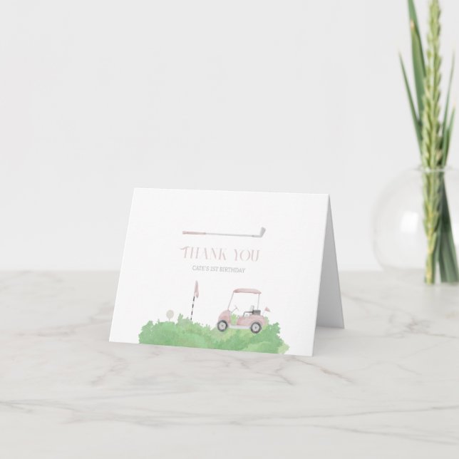 De Remerciements Carte d'anniversaire Golf Pink let’s par tee  (Devant)