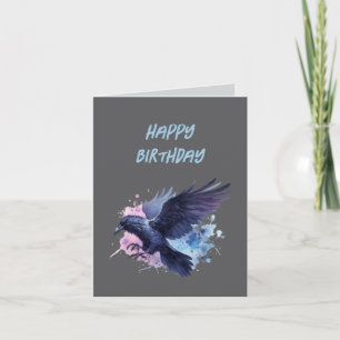 De Remerciements Carte d'anniversaire Goth Raven Esthétique sombre