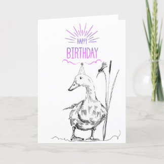 De Remerciements Carte d'anniversaire heureuse pour canard