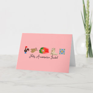 De Remerciements Carte d'anniversaire joyeuse du Portugal, Feliz An