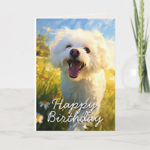 De Remerciements Carte d'anniversaire personnalisée Bichon Frise