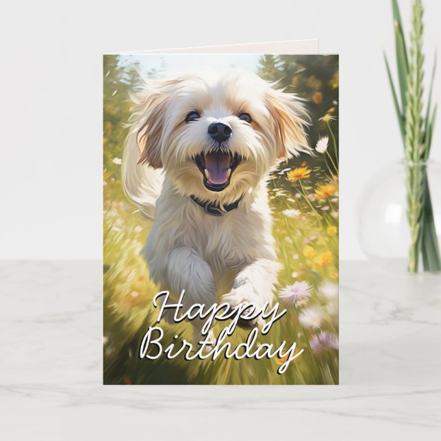 De Remerciements Carte d'anniversaire personnalisée Lhasa Apso (Devant)