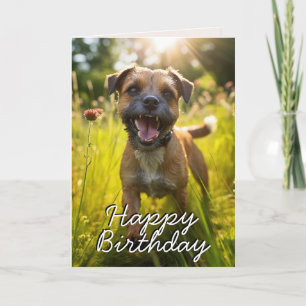 De Remerciements Carte d'anniversaire personnalisée Terrier Joyeux