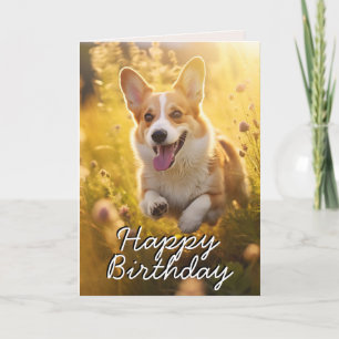 De Remerciements Carte d'anniversaire personnalisée Welsh Corgi