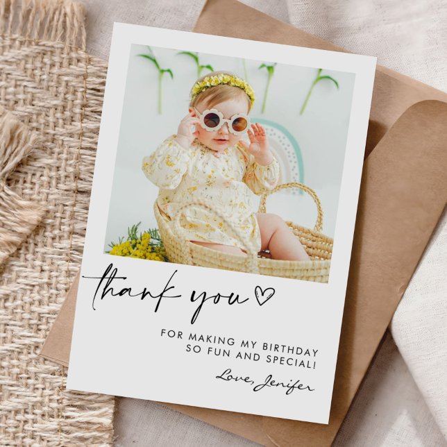 De Remerciements Carte d'anniversaire photo moderne  (Créateur téléchargé)