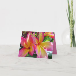 De Remerciements Carte d'anniversaire Pink Plumeria Blooms