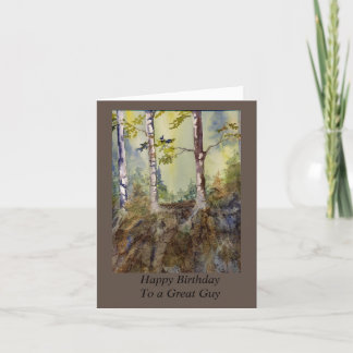 De Remerciements Carte d'anniversaire pour lui, masculin, arbres, n