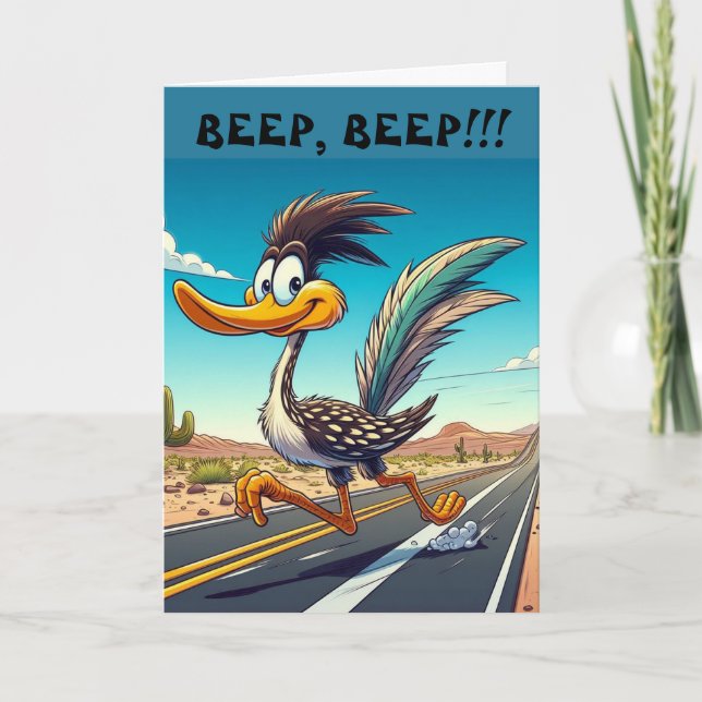 DE REMERCIEMENTS CARTE D'ANNIVERSAIRE ROAD RUNNER (Devant)