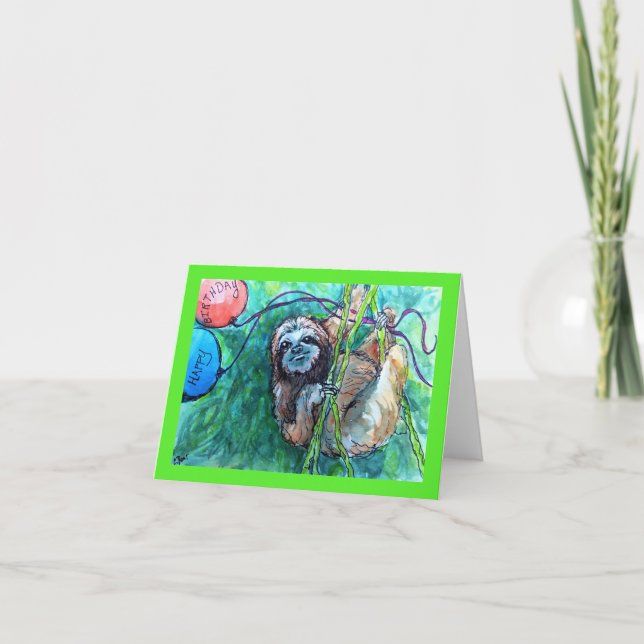 De Remerciements Carte d'anniversaire Sloth (Devant)