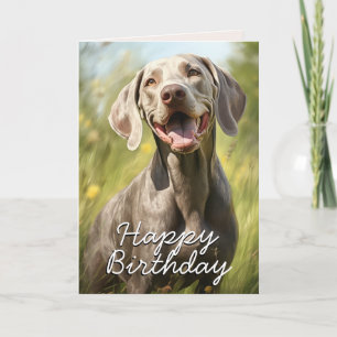 De Remerciements Carte d'anniversaire Weimaraner personnalisée