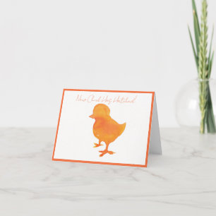 De Remerciements Carte d'annonce bébé poussin pliée