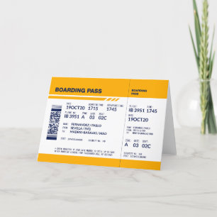 De Remerciements Carte d'embarquement - Jaune
