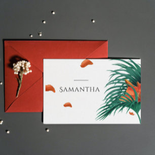 De Remerciements Carte d'escorte Mariage classique Fleurs tropicale