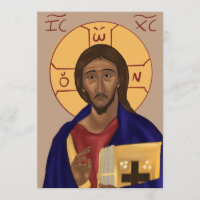 Carte d'icône papier Christ