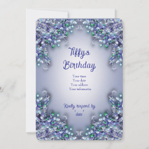 De Remerciements Carte d'invitation bleu lavande printemps lilas