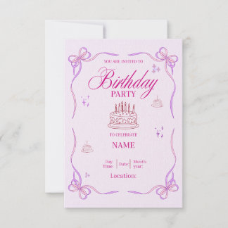 De Remerciements Carte d'invitation d'anniversaire