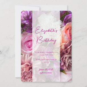 De Remerciements Carte d'invitation d'anniversaire Orchidée Vivide