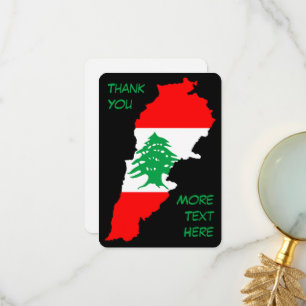 De Remerciements Carte du Liban avec drapeau