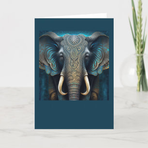 De Remerciements Carte ElephantNote d'aquarelle mystique