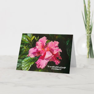 De Remerciements Carte Faith Pretty Rose Hibiscus Flower Art