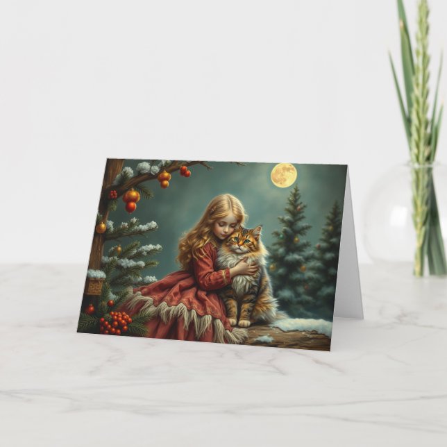 De Remerciements Carte Festive Chat (Devant)