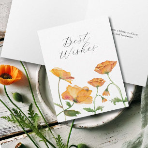 De Remerciements Carte Fête des mariées Florale Orange Aquarelle