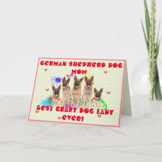 De Remerciements Carte fille chien fou chien berger allemand person