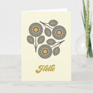 De Remerciements Carte florale moderne du milieu du siècle