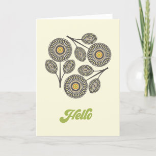 De Remerciements Carte florale moderne du milieu du siècle