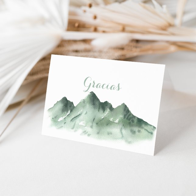 De Remerciements Carte Gracias Mariage Pliée Green Mountain Country (Créateur téléchargé)