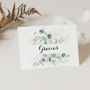 De Remerciements Carte Gracias Mariage pliée Rustique Gold Floral