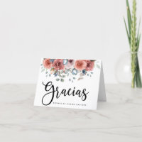 Carte Gracias Quinceanera Flore Bleu