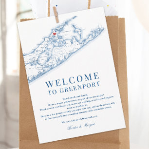 De Remerciements Carte Greenport NY Mariage Bienvenue Lettre Marine