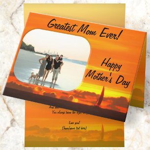 De Remerciements Carte Happy Mother's Day Sailboat Sunset 1300