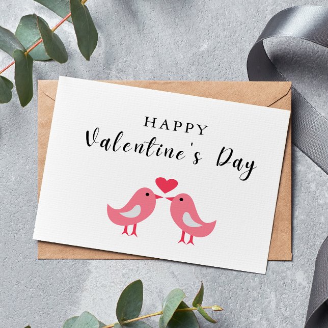 De Remerciements Carte Heureuse Sainte-Valentin Bird Couple (Happy Valentine's Day Bird Couple Card)