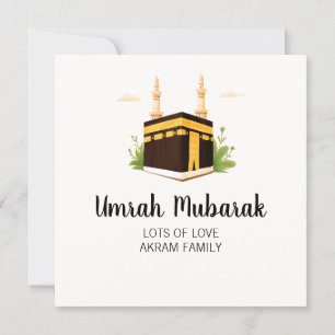 De Remerciements Carte islamique personnalisée Umrah Hajj Moubarak