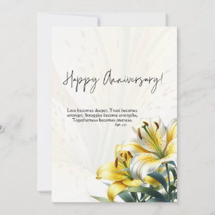 De Remerciements Carte JW Joyeux Anniversaire Lys Jaunes & Blancs
