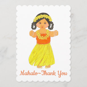 De Remerciements Carte Mahalo personnalisée - Merci~Hawaiian Luau C