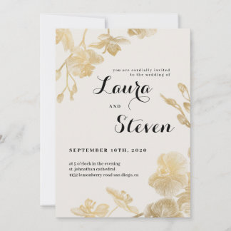 De Remerciements Carte mariage Gold Orchid