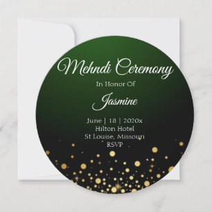 De Remerciements Carte Mehndi verte Mariage Moderne Populaire
